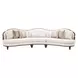 Camellia Field Linen And Warm Pecan 3 Piece Chenille 160" Sofa