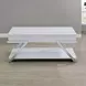 Zena White Rectangular Lift Top Cocktail Table with Casters