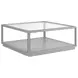 Glaze Vintage Blue Square Glass Top Cocktail Table