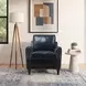 Ashton Midnight Blue Top Grain Leather Living Room Chair with Nailhead Trim