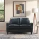 Ashton Midnight Blue 59" Top Grain Leather Loveseat with Nailhead Trim
