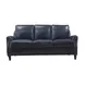 Ashton Midnight Blue 82" Top Grain Leather Sofa with Nailhead Trim