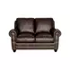 Brookstone Chocolate 61" Leather Loveseat with Nailhead Trim