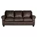 Brookstone Chocolate 86" Leather Sofa with Nailhead Trim