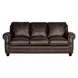 Brookstone Chocolate Leather Living Room Set with Nailhead Trim