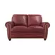 Westfield Cherry 62" Leather Loveseat with Nailhead Trim