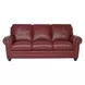 Westfield Cherry 85" Leather Sofa with Nailhead Trim