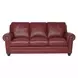 Westfield Cherry 85" Leather Sofa with Nailhead Trim