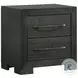 Kenn Black 2 Drawer Nightstand