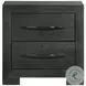 Kenn Black 2 Drawer Nightstand