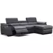 Allegra Slate Gray Leather Power Reclining RAF Sectional