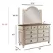 Southbury Parchment and Fossil 8 Drawer Bureau with Mirror