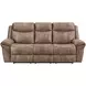 Nashville Brown Manual Reclining 88" Sofa with Drop-Down Console and USB Charging