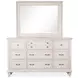 Newport Alabaster 9 Drawer Dresser with Rectangular Mirror