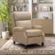 Amber Cashmere Stone Leather Push Thru The Arms Recliner