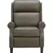 Amber Oasis Olive Leather Dual Power Recliner with Power Headrest and USB Charging