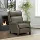 Amber Oasis Olive Leather Dual Power Recliner with Power Headrest and USB Charging