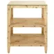 Amie Matte Burl Wood 3 Tier Square Side Table