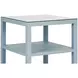 Amie Textured Light Blue Linen 3 Tier Square Side Table