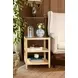 Amie Natural Grasscloth 3 Tier Square Side Table