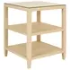 Amie Natural Grasscloth 3 Tier Square Side Table