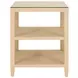 Amie Natural Grasscloth 3 Tier Square Side Table