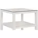 Amie Textured White Linen 3 Tier Square Side Table