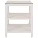 Amie Textured White Linen 3 Tier Square Side Table