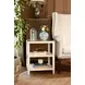 Amie Textured White Linen 3 Tier Square Side Table