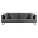 Lenox Gray Velvet Modern 90" Sofa