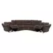 Bronco Plush Umber 7 Piece Modular Zero Gravity Power Reclining Sectional with Power Adjustable Headrest and USB Charging