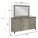 Savona Versaille Painted 9 Drawer Stockholm Dresser with Rectangular Regent Mirror
