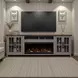 Avalon Sandstone and Whiskey 97" TV Stand with Fireplace