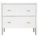 Andre Matte White Lacquer Oak 2 Drawer Side Table