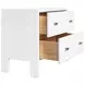 Andre Matte White Lacquer Oak 2 Drawer Side Table