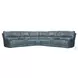 Hemingway Verona Azure Leather 7 Piece Modular Power Reclining Sectional