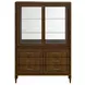 Eave Brown 2 Glass Door China Cabinet with 6 Drawers