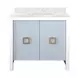 April Textured Light Blue Linen Carrera Marble Top Bath Vanity