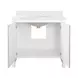 April Textured Light Blue Linen Carrera Marble Top Bath Vanity