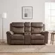 Aram Brown Double Glider 80" Reclining Console Loveseat