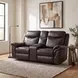 Aram Dark Brown 80" Double Glider Reclining Console Loveseat