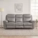 Aram Gray Glider 89" Reclining Sofa With Center Drop Down Cup Holders