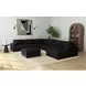 Mesa Black Upholstered Square Modular Ottoman