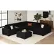 Mesa Black Upholstered Square Modular Ottoman