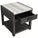 Plum Creek Ravenwood Black and White Rectangular Marble Top End Table