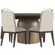 Verge Handcrafted Walnut and Bronze Metallic Extendable Round Dining Room Set