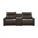 ModZ Chocolate Leather 3 Piece Modular Power Reclining Sectional with Audio Console and USB Charging