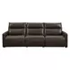 ModZ Chocolate Leather 3 Piece Modular Power Reclining Sectional with Power Headrest and USB Charging