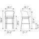 Freycinet Natural Outdoor Bar Stool Set of 2