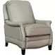 Ashebrooke Shoreham Cream Leather Push Thru The Arms Recliner with Nailhead Trim
